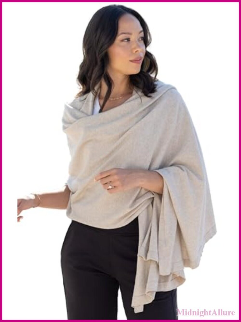 Organic Cotton Travel Scarf Wrap Shawl Women One Size Lightweight